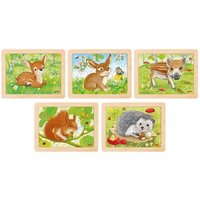 GOKI 57334 Einlegepuzzle Waldtiere, sortiert von Goki