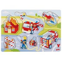 GOKI 57375 Steckpuzzle Feuerwehreinsatz von Goki