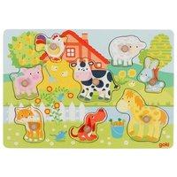 GOKI 57392 Steckpuzzle Bauernhoftiere von Goki