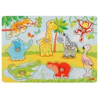 GOKI 57397 Steckpuzzle Afrikanische Tierkinder von Goki