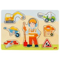 GOKI 57406 Steckpuzzle Bauarbeiter von Goki