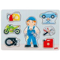 GOKI 57407 Steckpuzzle Automechaniker von Goki