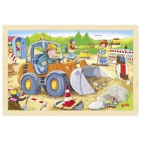 GOKI 57411 Einlegepuzzle Baustelle von Goki