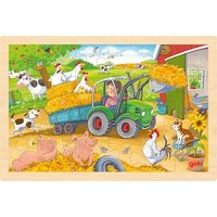 GOKI 57420 Einlegepuzzle Kleiner Traktor von Goki