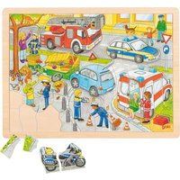 GOKI 57429 Einlegepuzzle Polizeieinsatz von Goki