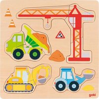 GOKI 57439 Einlegepuzzle Baufahrzeuge von Goki