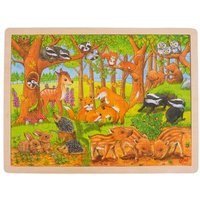 GOKI 57734 Einlegepuzzle Tierkinder im Wald von Goki