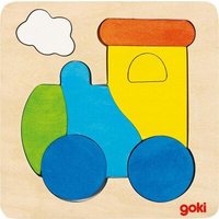 GOKI 57819 Einlegepuzzle 6 Teile Lokomotive von Goki