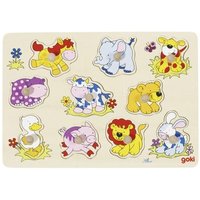 GOKI 57838 Steckpuzzle Tierkinder II von Goki