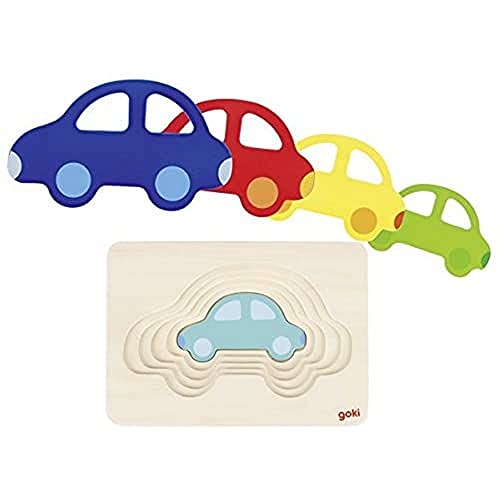 goki 57485 Auto Schichtenpuzzle, bunt von goki