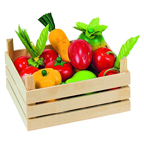 Goki 51658 Eine Kiste Gefüllt mit Obst und Gemüse für Einkaufen und Kochspiel, 10-Teiliges Set Goki 51658 Eine Kiste Gefüllt mit Obst und Gemüse für Einkaufen und Kochspiel, 10-Teiliges Set von goki