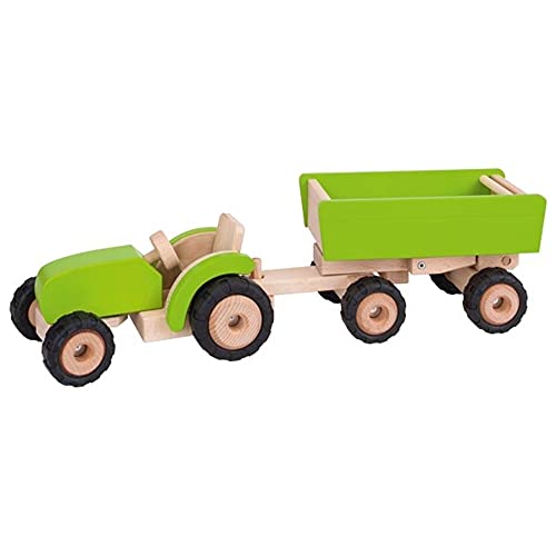 Goki 55941 - Traktor mit Anhänger, grün von goki