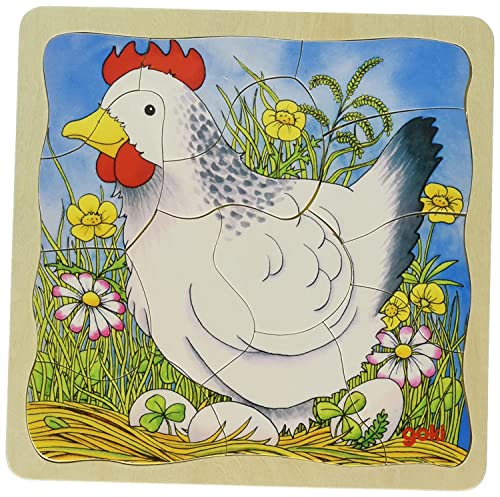 Goki 57521 - Schichtenpuzzle - Das Huhn von goki