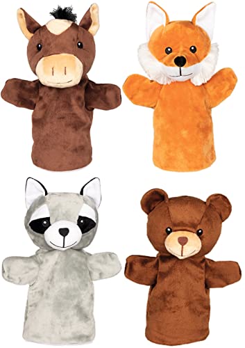 goki 51803 - Handpuppen Tiere Arino, Funu, Wassti und Baru, 4 Handpuppen im Set von goki