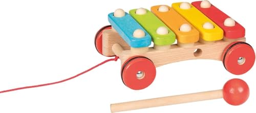 Goki 61894 Xylophon mit Rädern Zubehör für Instrumente für Kinder, Mehrfarbig (Mehrfarbig) von goki