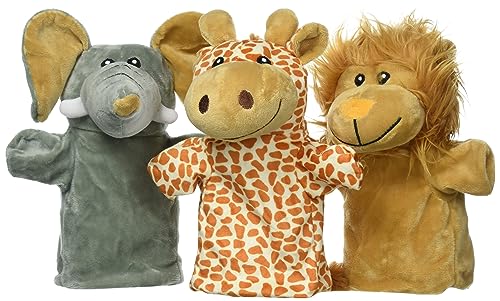 goki Handpuppen Wilde Tiere 3er Set aus Plüsch von goki