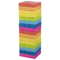 goki 56820 Geschicklichkeitsspiel Wackelturm Regenbogen 7,5 x 7,5 x 24 cm, Holz, 48 Steine, per Stück von Goki