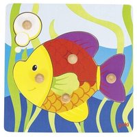 goki 57554 Steckpuzzle Fisch 21 x 21 cm, Sperrholz, 5 Teile von Goki