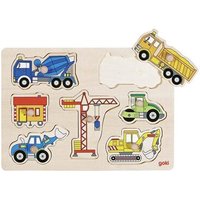 goki 57593 Steckpuzzle Baufahrzeuge von Goki