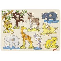 goki 57829 Steckpuzzle Afrikanische Tierkinder von Goki