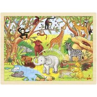 goki 57892 Einlegepuzzle Afrika 40 x 30 x 0,8 cm, Holz, 48 Teile von Goki