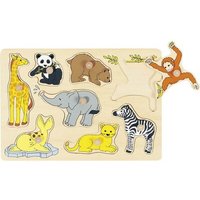 goki 57906 Steckpuzzle Tierkinder von Goki