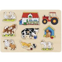 goki 57908 Steckpuzzle Bauernhof von Goki