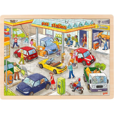 goki Einlegepuzzle Tankstelle von Goki