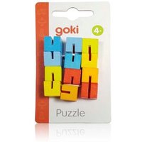 goki HS012 Pocket Puzzle L= 14,5 cm , Holz, Würfel verbunden mit Gummiband von Goki