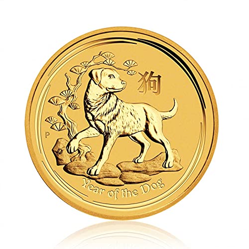 1/20 Unze Goldmünze Hund 2018, Lunar Serie II der Perth Mint Australien, Feingold, incl Münzkapsel und Geschenkbeutel, Neuware von Gold