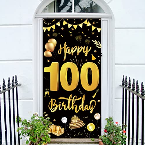 GoldRock 100 Geburtstag Deko Banner, Geburtstagsbanner 100 Jahre, 100. Geburtstag Dekoration Frau Mann,100 Banner Geburtstag,Happy Birthday Banner Geschenk zum 100 Geburtstag 185×90 cm,Geburtstagsdeko von GoldRock