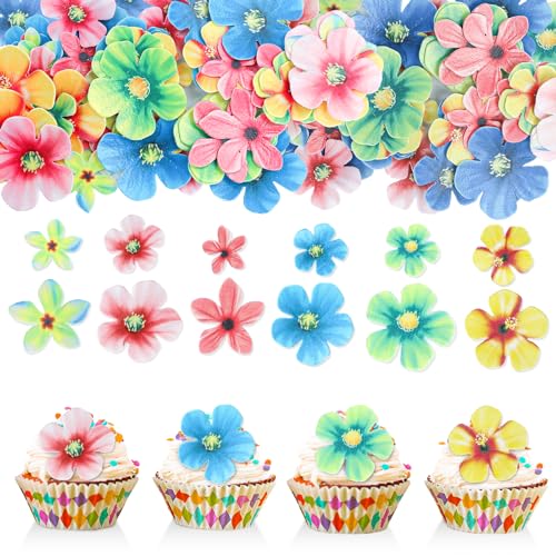 GoldRock 70 Stück Essbare Blumen Tortenaufsätze, Esspapier Tortendeko,Essbare Blüten Tortendeko,Cupcake Aufsätze,Oblatenpapier Blumen Deko Hochzeit,Geburtstag, Babyparty,Partyzubehör,Geburtstagstorte von GoldRock