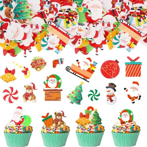 GoldRock Tortendeko Weihnachten Essbar,60 Stk Essbare Kuchen Deko Weihnachten,Tortendekoration Weihnachten,Esspapier Weihnachten Deko Muffin Torte,Essbare Weihnachtsdeko,Streudeko Weihnachten Cupcakes GoldRock Tortendeko Weihnachten Essbar,60 Stk Essbare Kuchen Deko Weihnachten,Tortendekoration Weihnachten,Esspapier Weihnachten Deko Muffin Torte,Essbare Weihnachtsdeko,Streudeko Weihnachten Cupcakes von GoldRock