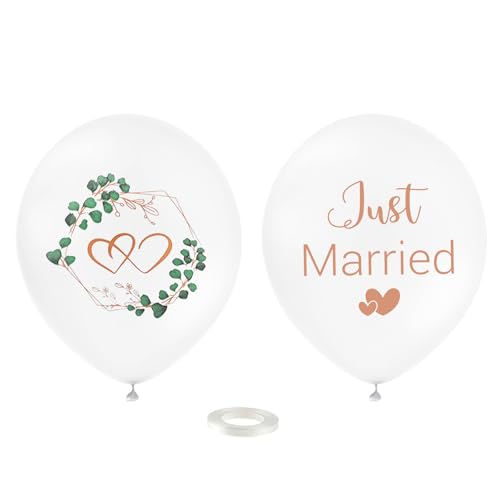 GoldRock 30 Stk Luftballons Hochzeit Deko,Just Married Deko Hochzeit Luftballons Weiß,Herz Eukalyptus Hochzeitsdeko Ballons,Hochzeitsballons Weiss Grün,Just Married Luftballon für Verlobung,Standesamt GoldRock 30 Stk Luftballons Hochzeit Deko,Just Married Deko Hochzeit Luftballons Weiß,Herz Eukalyptus Hochzeitsdeko Ballons,Hochzeitsballons Weiss Grün,Just Married Luftballon für Verlobung,Standesamt von GoldRock