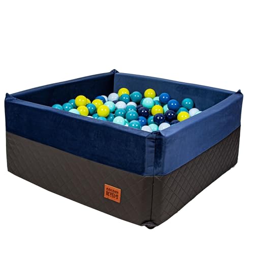 GoldenGroup Bällebad Baby 120x120 cm - Spielzeug - Ball Pool - Indoor Spielplatz - Quadratische Bällebad Schaumstoff - Bällebad Kinder - Bällebad ohne Bälle - Dunkelblau/Graphit von GoldenGroup