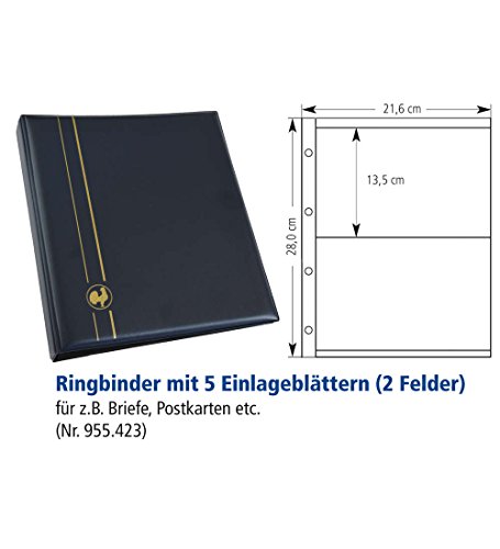 Goldhahn Briefmarken Album Individual-Perfekt Plus 5 Einlageblätter 2 Felder Briefmarken für Sammler von Goldhahn