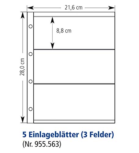 Goldhahn Individual-Perfekt-Plus Hüllen 3 Felder (Pack=5 Hüllen) passt in Leuchtturm Vario Briefmarken für Sammler von Goldhahn