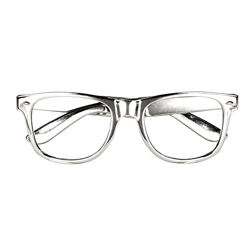 Goldschmidt Kostüme Partybrille Brille Party neon bunt | Unisex Erwachsene Damen Herren | Für Fasching Karneval Fastacht (Silber) von Goldschmidt Kostüme