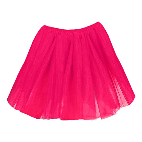 Goldschmidt Kostüme Tutu 40cm Einheitsgröße für Damen | Tüllrock für Erwachsene Glitzer | Fasching Karneval Kostüm Gruppenkostüm (pink) von Goldschmidt Kostüme