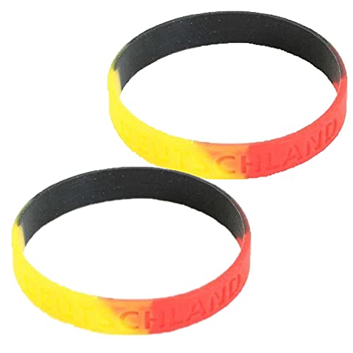 Goldschmidt Deutschland Fanartikel schwarz rot gelb | Fan Accessoires Deko zur EM WM (2X Silikonarmband) von Goldschmidt