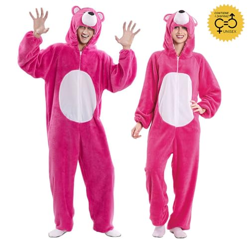 Goldschmidt Kostüm Bär Overall blau | Bärenkostüm Einteiler Bärchen Plüsch | Tierkostüm für Erwachsene (pink, XL) von Goldschmidt