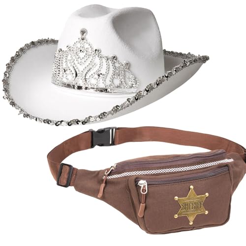 Goldschmidt Kostüme Cowboy Set | Bauchtasche & Cowboyhut | Accessoire Cowgirl Sheriff Fasching Karneval von Goldschmidt