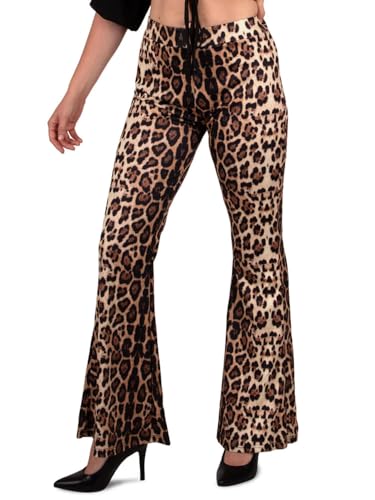 Goldschmidt Schlaghose Leo Leoparden-Muster Hose Damen 70er Jahre 80er Jahre Animal Print Kostüm (L-XL) von Goldschmidt