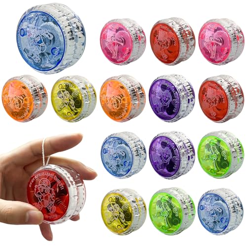 Golgner 15 Stück LED Licht YoYo, Kunststoff Responsive Yoyo, Reaktives Kugellager JoJo, JoJo Leuchtend, JoJo Spielzeug für Anfänger und Kinder, für Party Gastgeschenk, Preise von Golgner