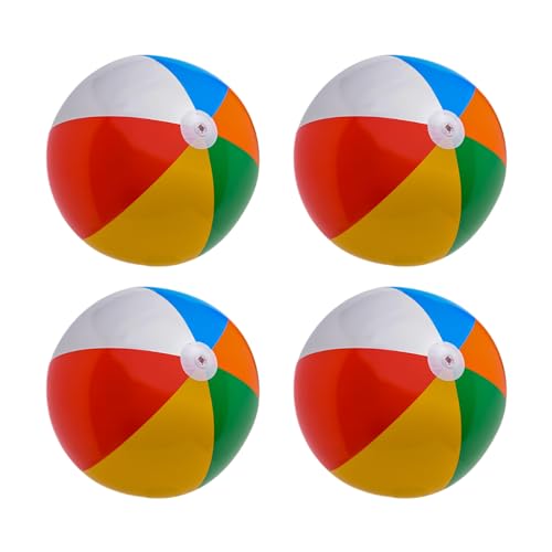 Golgner 4 Stück Wasserball Aufblasbar Bunt, 30cm Aufblasbare Wasserbälle, Inflatable Beach Ball, Sommer Schwimmball, Strandball, Aufblasbarer Ball, für Kinder Erwachsene Wasserspiele Pool Beach Party von Golgner