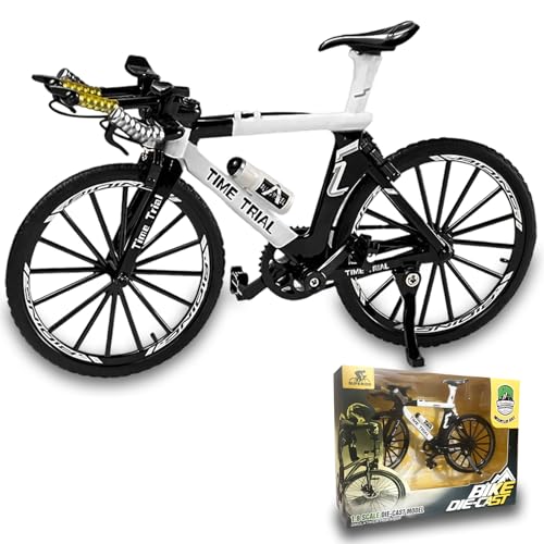 Golgner Finger Fahrrad Modell, 1:10 Mini Fahrrad Modell Spielzeug, Mountainbike Modell Ornamente, Miniatur Finger Bike, Geschenk für Kinder, Geschenke und Dekoration, Weiß von Golgner