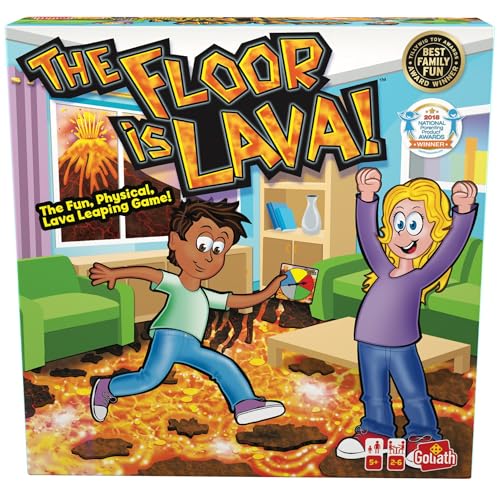 Goliath The Floor is Lava, (Der Boden ist Lava), Familienspiel für Kinder ab 5 Jahren, Gesellschaftsspiel für 2 bis 6 Spieler, Inklusive Deutschem Handbuch von Goliath Toys