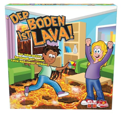 Goliath Der Boden ist Lava, Brettspiel und Partyspiel für Drinnen und Draußen! Für die ganze Familie ab 5 Jahren, Gesellschaftsspiel für 2 bis 6 Spieler, Erlebe den Nervenkitzel von Das TV- von Goliath Toys