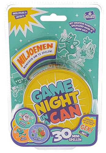 Goliath Game Night in a Can, Kaartspel voor Kinderen vanaf 8 Jaar, Gezelschapsspel voor 3 – 20 Spelers von Goliath Toys