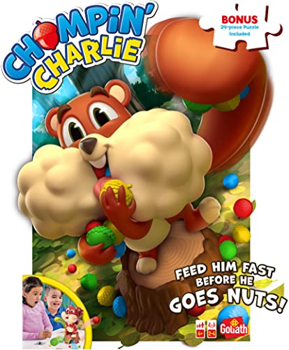 Goliath Games 919583.004 Chompin' Charlie mit Bonus 24-teiliges Puzzle für Kinder, Action-Spiele, für Kinder ab 4 Jahren, für 2–4 Spieler, Mehrfarbig von Goliath Toys